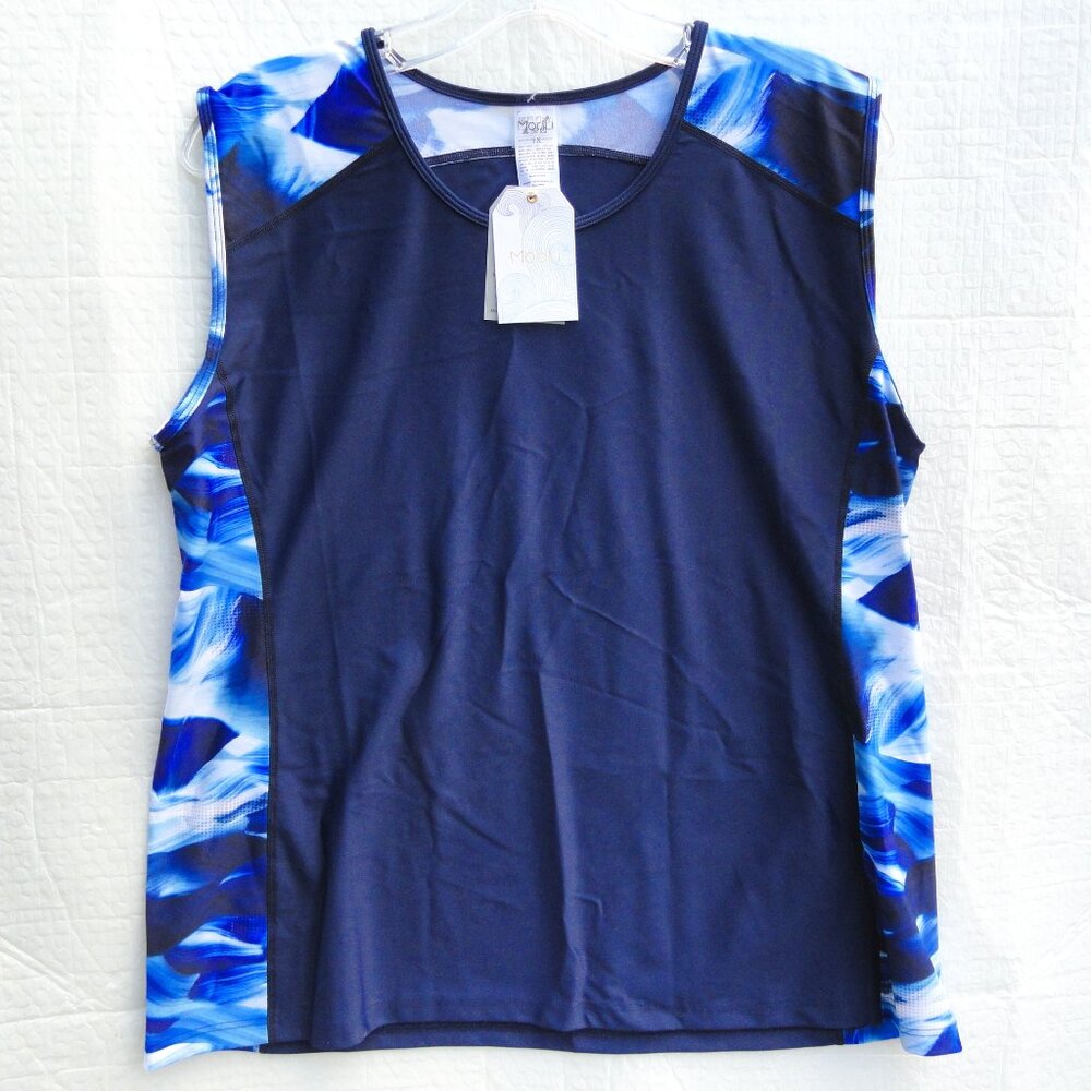 Modli Calypsa Plus Loose Fit Maya Swim Blue Top Sleeveless Women's Size 1X
